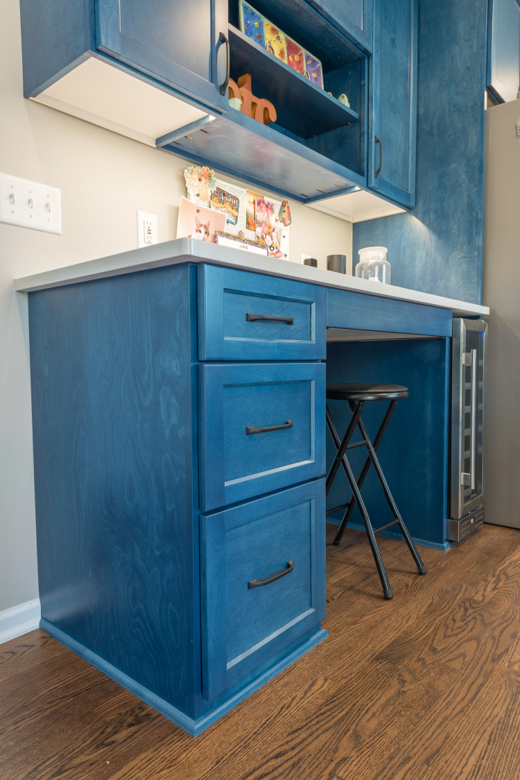 Desk added to kitchen during remodel by Iron River