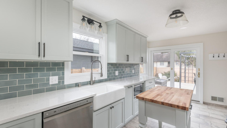 Kitchen remodeled by Iron River Construction.